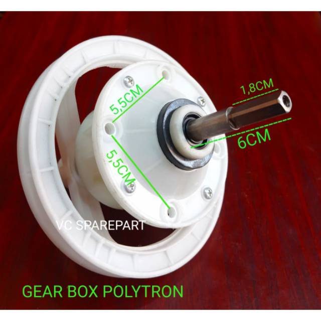Gearbox mesin cuci polytron 2 Tabung As kotak / gir box mesin cuci polytron