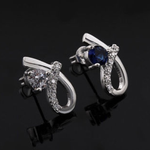 Hu Hu Hu Hu Hu Alat Bantu Pasang Kacamata♡ Anting Tusuk Lapis Silver Desain Simpul Hias Zircon Elegan Untuk Wanita