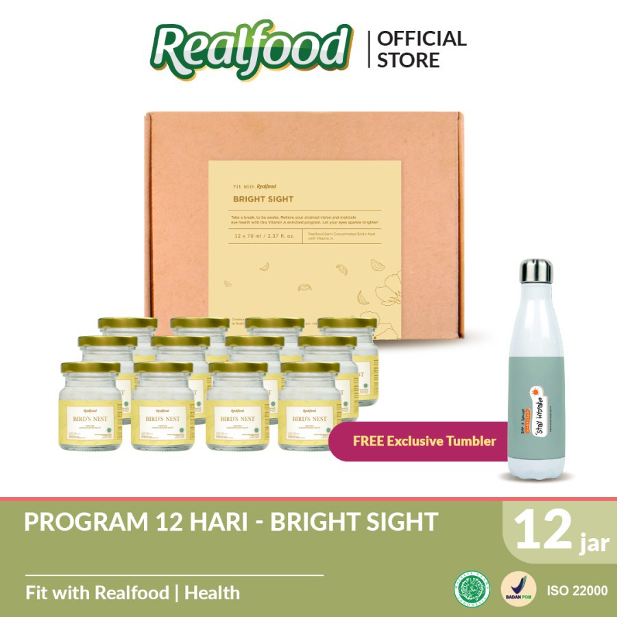 

Realfood Bright Sight Free Tumbler Bowling 6 Jar Minuman Sarang Walet