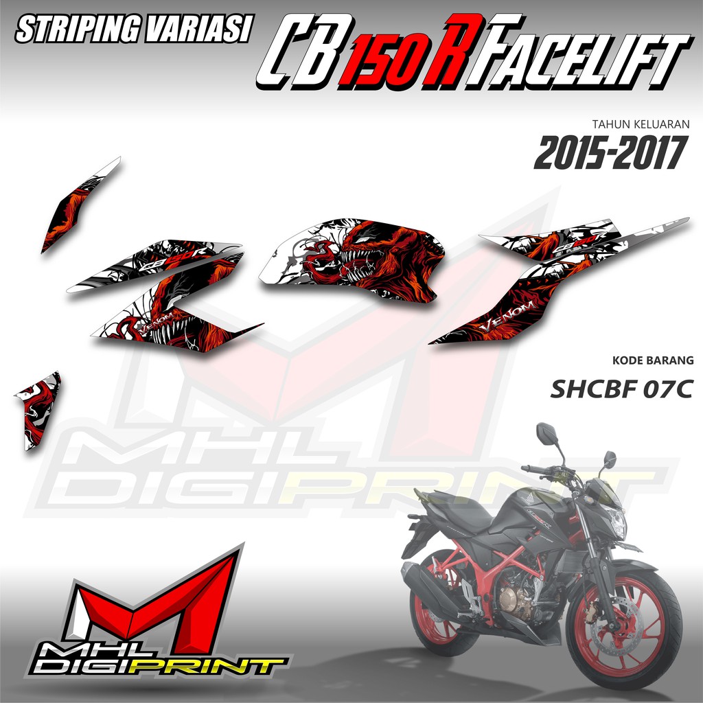 STRIPING VARIASI CB 150R FACELIFT - STIKER CB 150R - SHCBF 07