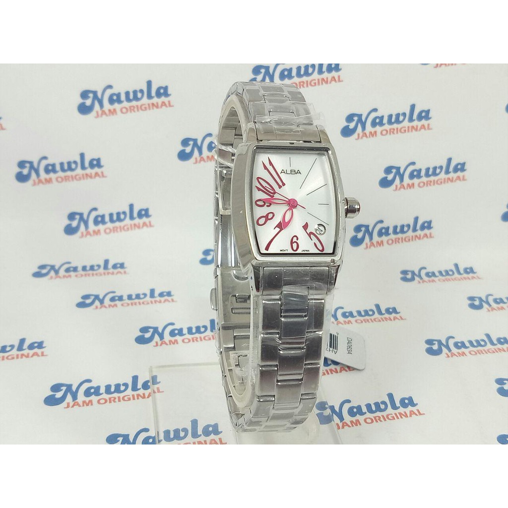 Alba Ladies AH7243X1 Rectangle Case White Dial | Jam Wanita AH7243