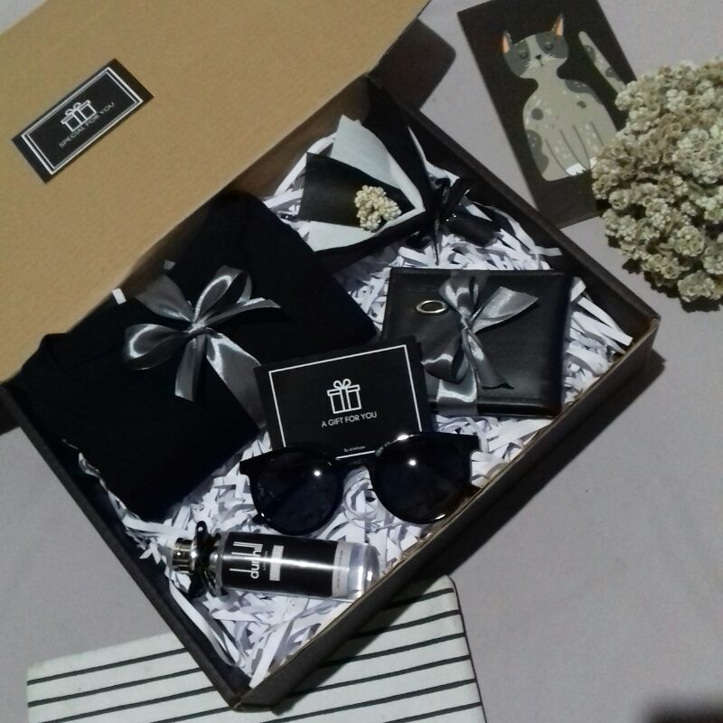 HAMPERS PREMIUM BLACK SERIES FOR MAN GIFT BOX COWOK GANTENG HADIAH WISUDA KADO ULANG TAHUN