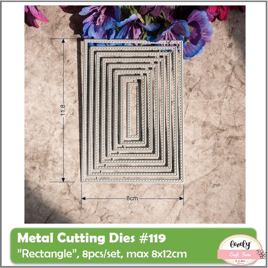 

Metal Cutting Dies No. 119 - Cetakan Stensil, Stencil Metal Knife Mold bentuk persegi rectangle untuk bahan Mahar, Cards, Journal, Scrapbook, bujo, dekorasi