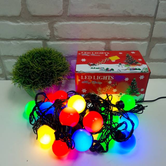 DEKORASI NATAL LAMPU LED BULAT PINK WARNA WARNI HIASAN POHON NATAL CHRISTMAS ACC