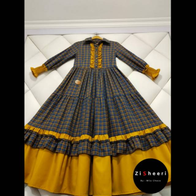 Gamis Zisheeri kotak kuning by miiz choco