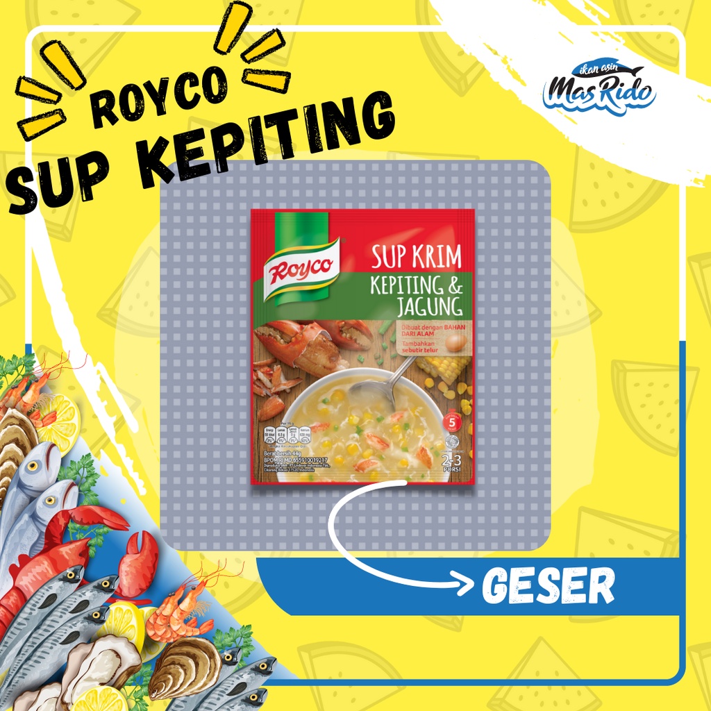

Royco Sup Krim Kepiting Jagung 50 Gram Instan Crab Corn Cream Soup