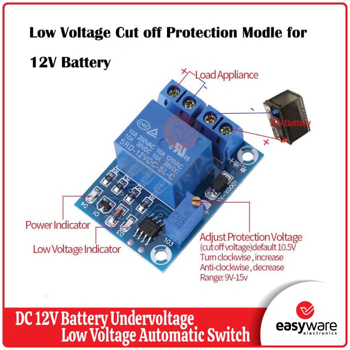 DC 12V Battery Undervoltage Low Voltage Cut off Automatic Switch