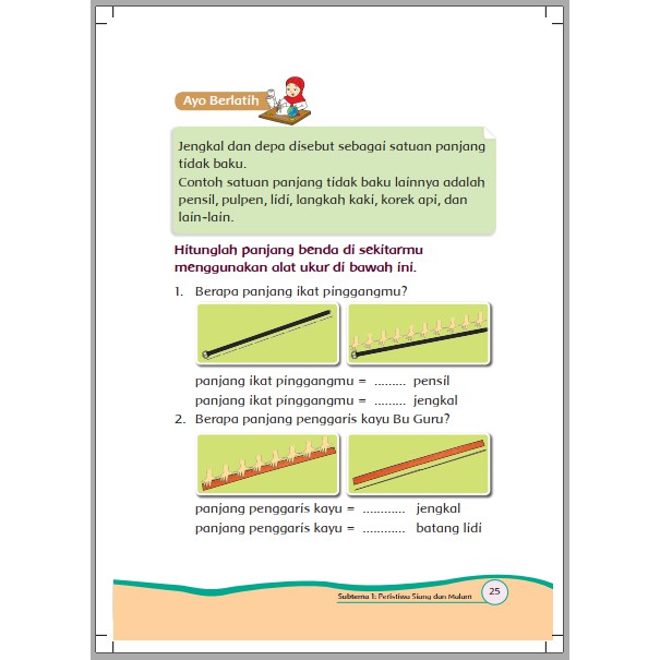 Contoh Soal Satuan Tidak Baku Kelas 1 Sd Mathlaul Khairiyah