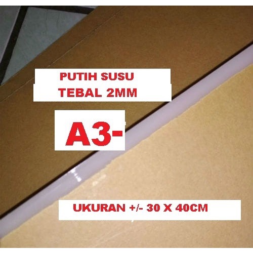 

Acrylic / acrilic / akrilik Putih Susu ukuran +/- A3 - tebal 2mm