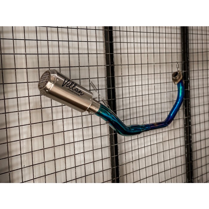 knalpot villan VR1 silver full system r15v3 cbr150 gsx150 cb150r sonic - Biru BARANG 1005 ORIGINAL