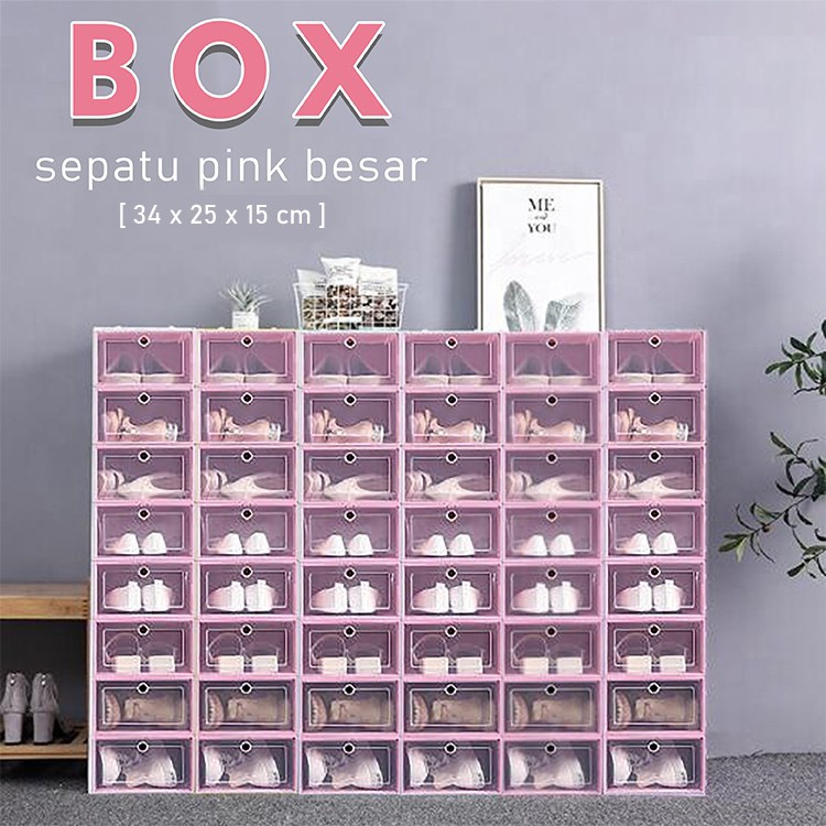 Kotak Sepatu Lipat Transparan Serbaguna Shoes Storage Box Organizer Rak Sepatu Plastik Premium GOSHOP88