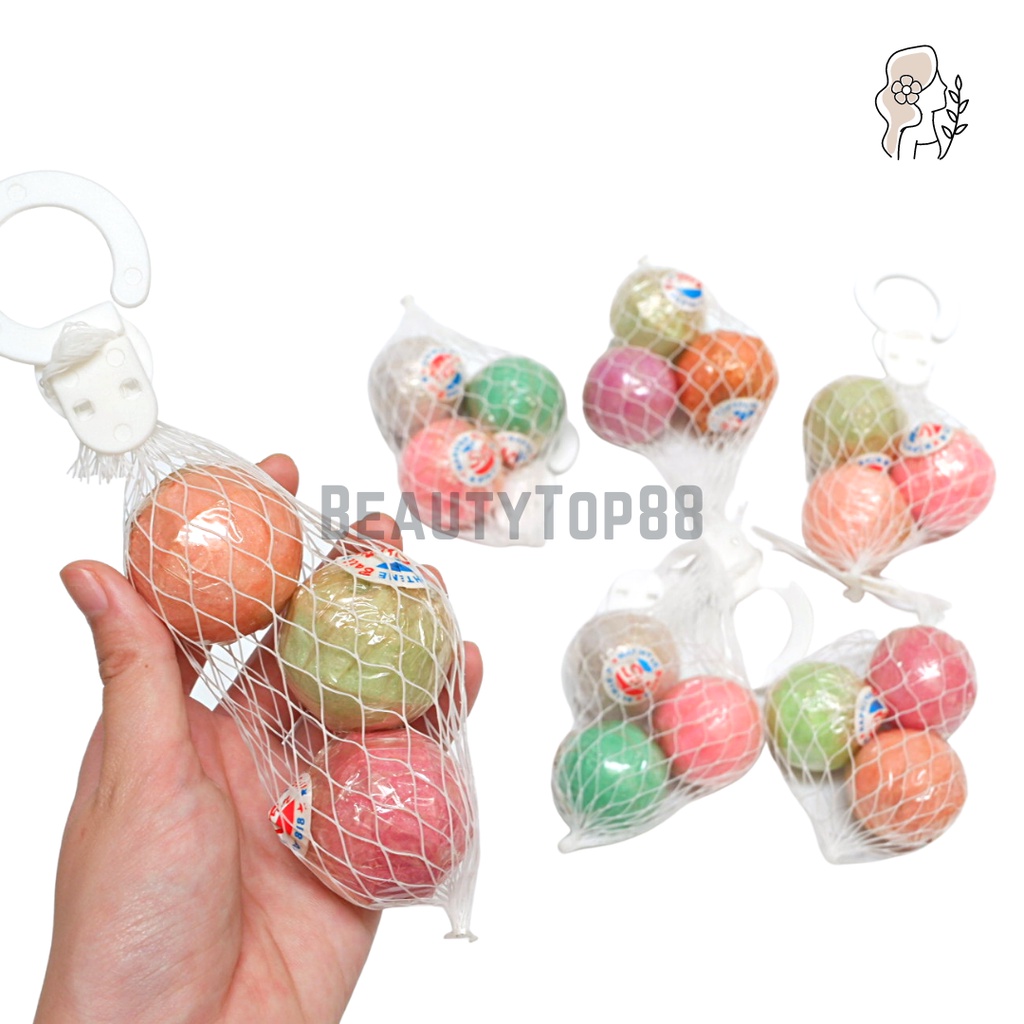 Kamper Gantung isi 3 / Kamper Toilet Bola Warna Warni Jaring Star