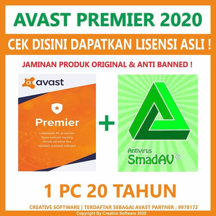 Anti Virus Avast Premier 2019 Durasi 20 Tahun Bonus Smadav Pro Ori Berkualitas Shopee Indonesia