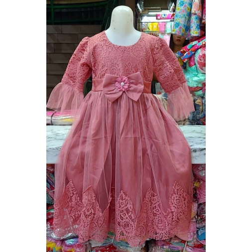 Gaun anak brokat + tile