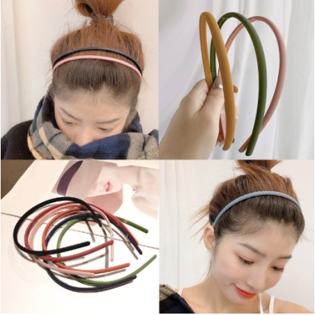 PROMO SPESIAL BANDO DOFF POLOS 0.5CM dan 0.8CM - Bandana Lidi Korea - Bando Tipis - RANDOM