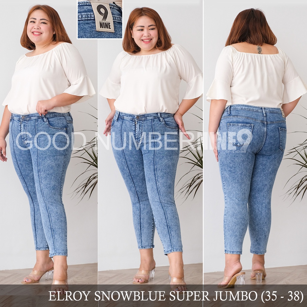 COURA JEANS SNOW BLACK SLIT SUPER BIGSIZE ELROY JUMBO