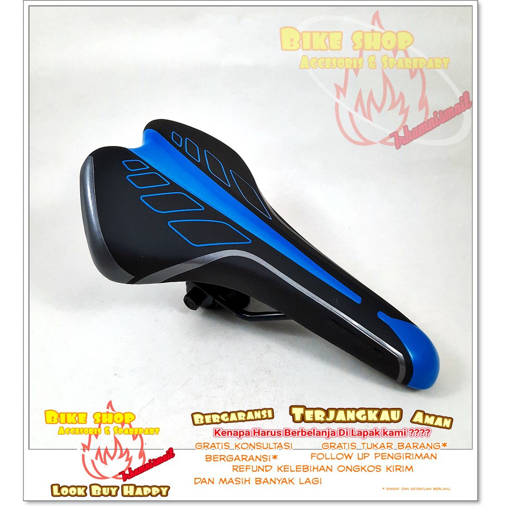Saddle Mtb Road Bike United Genio Semi Gel Biru nyaman