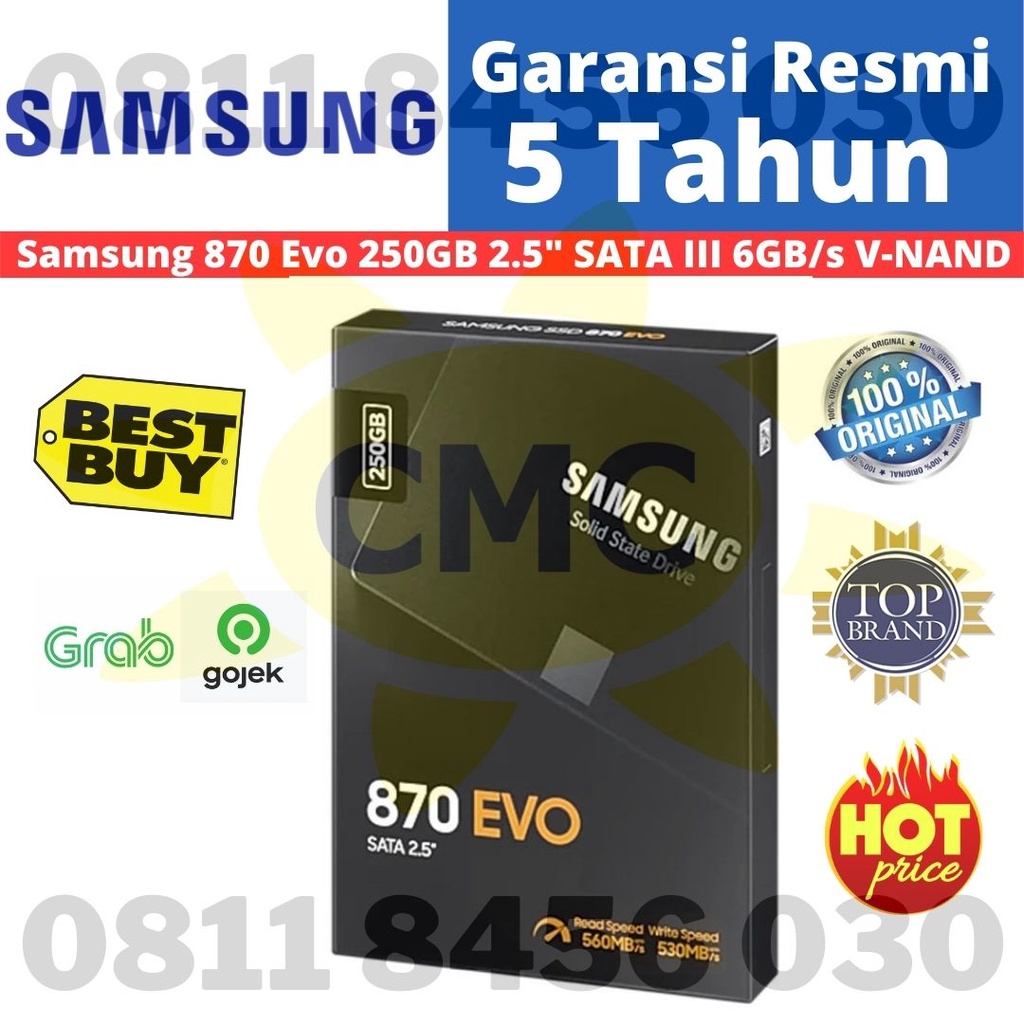 Samsung SSD 870 EVO 250GB 2.5&quot; SATA III Internal SSD SATA3 Resmi