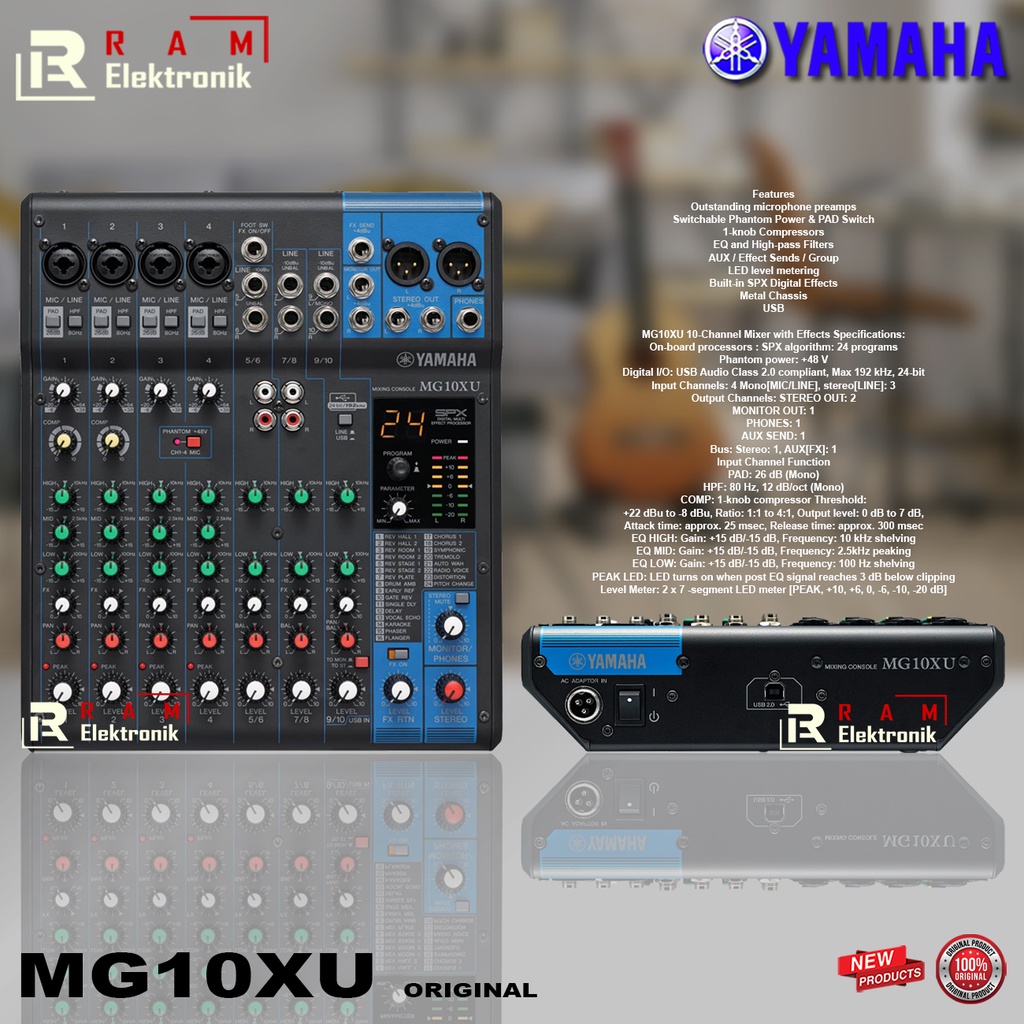 Mixer YAMAHA MG10XU / MG 10XU / MG 10 XU Original 10 Channel