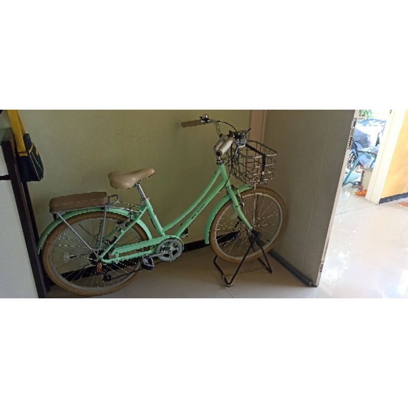 polygon claire 24 lady commuter classic bike lowrider cruiser green light alloy 6 speed rack panier