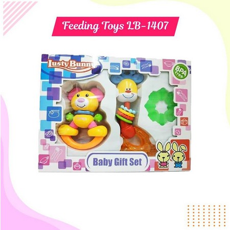 Lusty Bunny Gift Set Rattle Baby Toys 3in1/Mainan bayi - mainan bayi isi 3pcs lb 1407