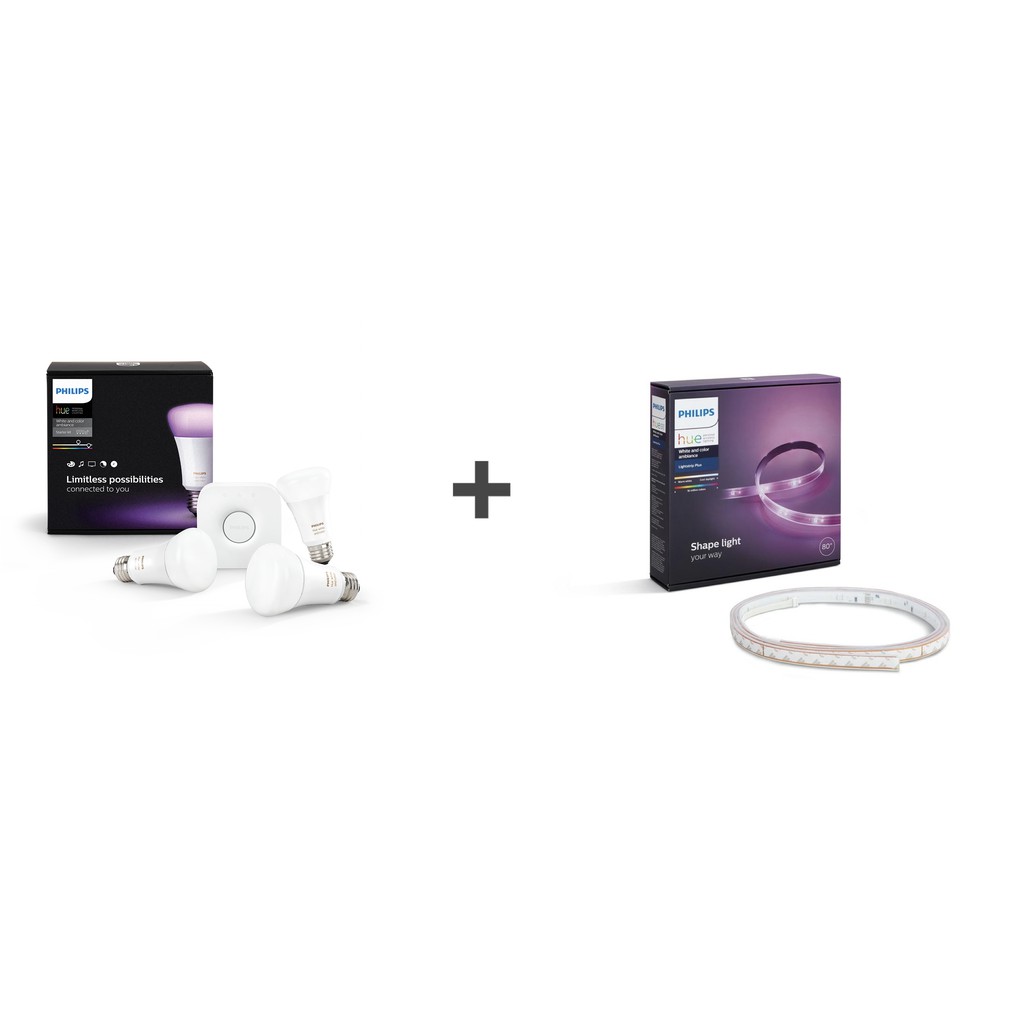 Paket Philips Hue Starter pack + LightStrip Base 2m