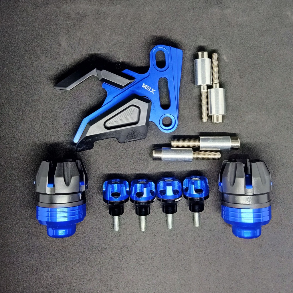 PAKET 4 ITEM VARIASI ACC CNC NMAX-PCX-AEROX 155 COVER KALIPER-JALU AS DEPAN-BAUT SPAKBOR NMAX stopla