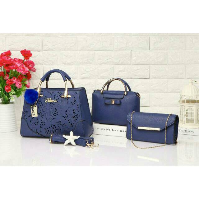 Tas Eldora Faradilla 6693 (3in1) wanita branded batam fashion import