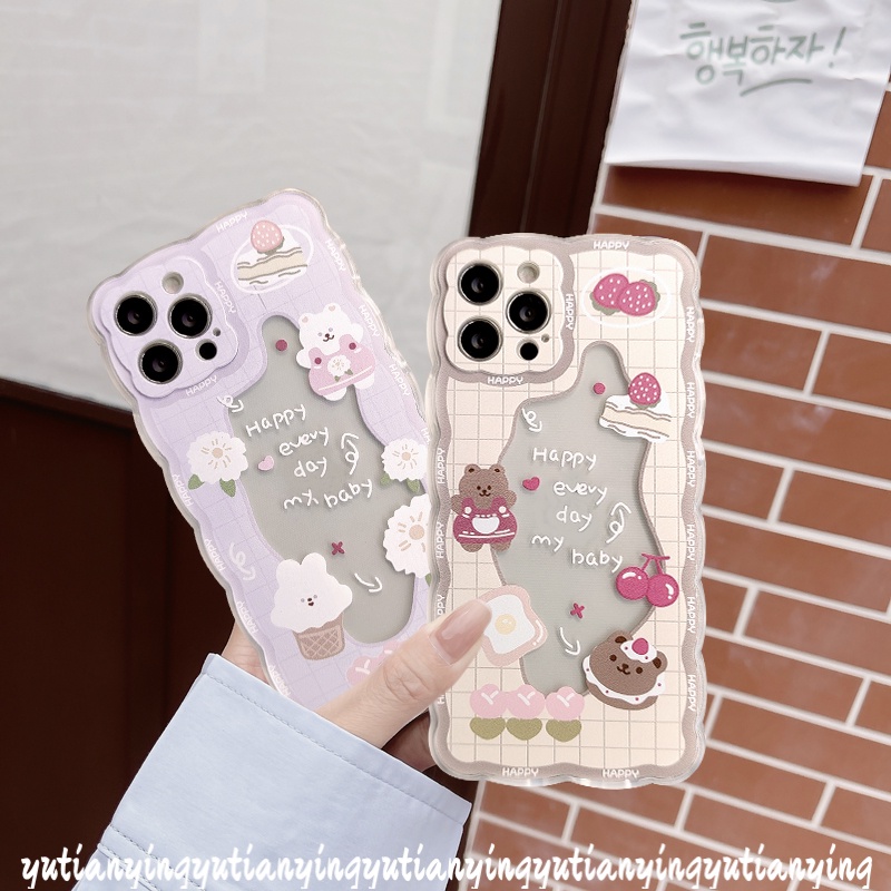 Soft Case Tpu Motif Beruang / Kelinci Untuk IPhone 6 6s 7 8 Plus 13 12 11 Pro Max 7 Plus XR 8Plus X XS Max