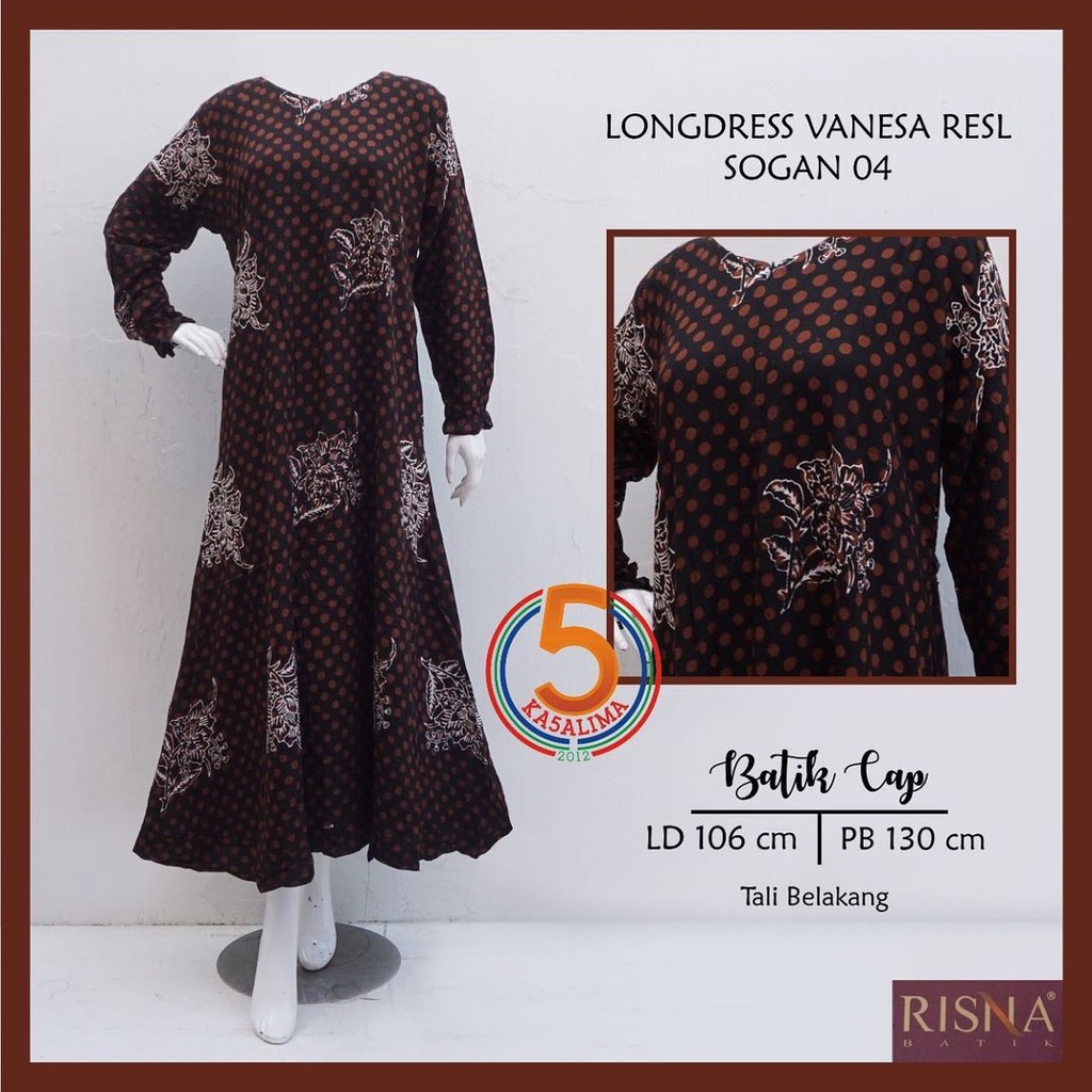 DASTER LD VANESA SOGAN Batik Risna Premium Lengan Panjang Murah Busui Kekinian Rayon Arab Bumil