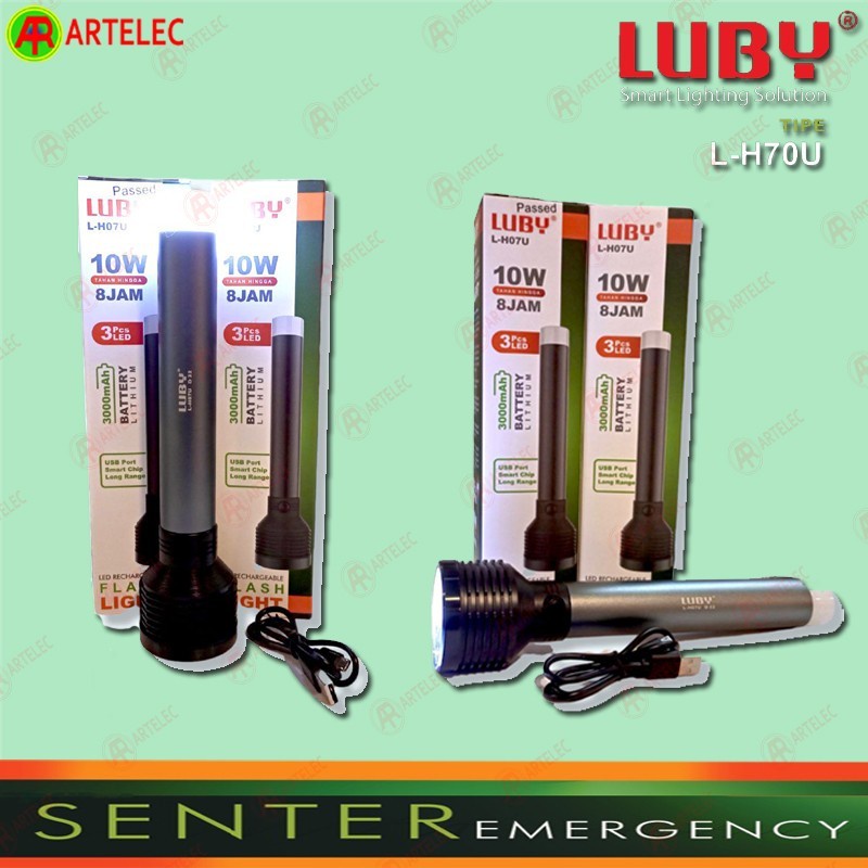 COD!! Senter LUBY L-H07U | L-H07-U Flash Light + Stick Light bisa di cas