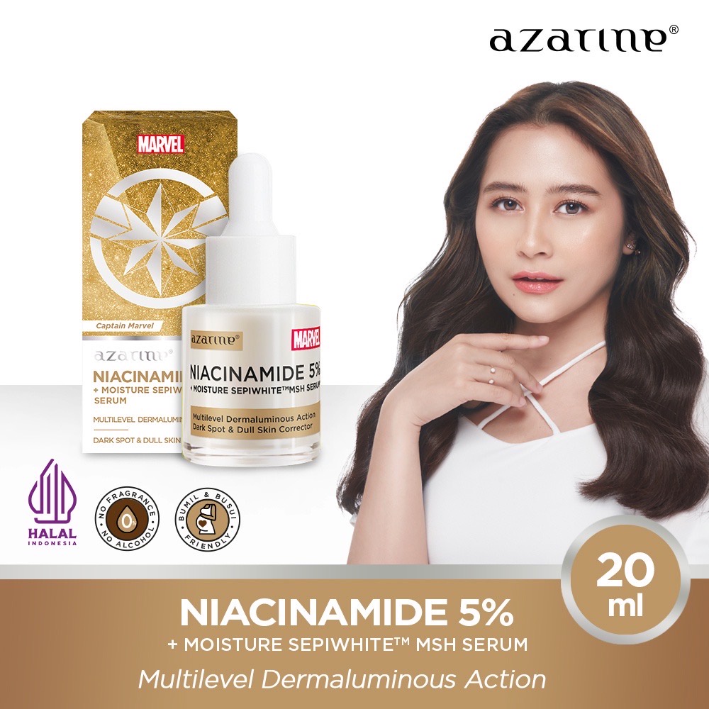 AZARINE Niacinamide 5% + Moisture Sepiwhite MSH Serum / Indonesia Brightening Series 20ml / Mencerah