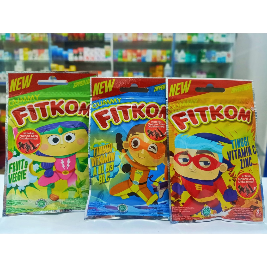 Fitkom Gummy Vitamin Anak Gummy Ekstrak Buah Sayur dan Vitamin Zinc