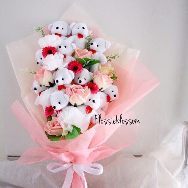 Buket bunga boneka beruang