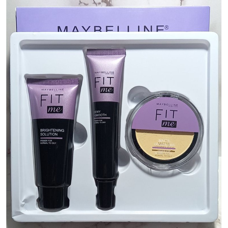 BEST SELLER PAKET MAKE - UP SET MAYBELLINE 3IN1 FIT ME WARNA NATURAL