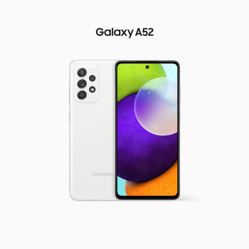 HP Baru Samsung Galaxy A52 8/256 Ram 8GB Rom internal 256GB - New SEIN Original Garansi Resmi - Handphone Tipe Tinggi - 64MP NFC Super AMOLED - Warna Terbaru Black violet Blue White Hitam Ungu Biru Putih - 8/128 8GB/128GB 8GB/256GB 128GB 8 128 256 GB-Awesome White