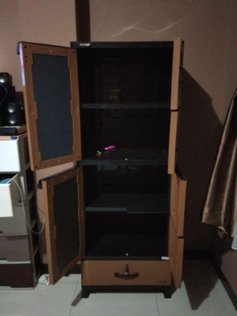 Khusus Kargo Lemari  4pintu 1 Laci Rotan Napolly