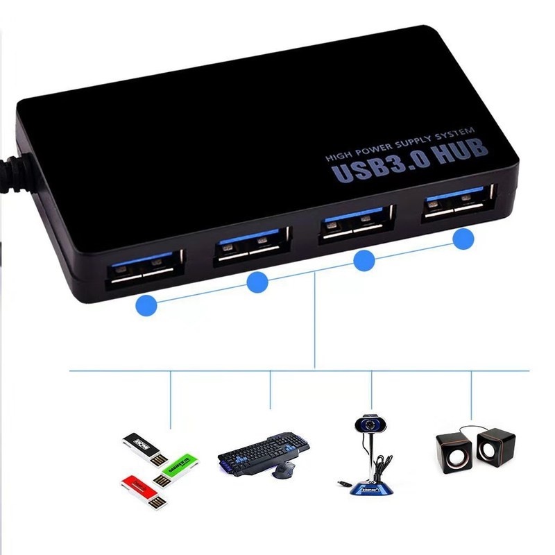 Hub Splitter 4 Port Usb 3.0 Kecepatan Tinggi