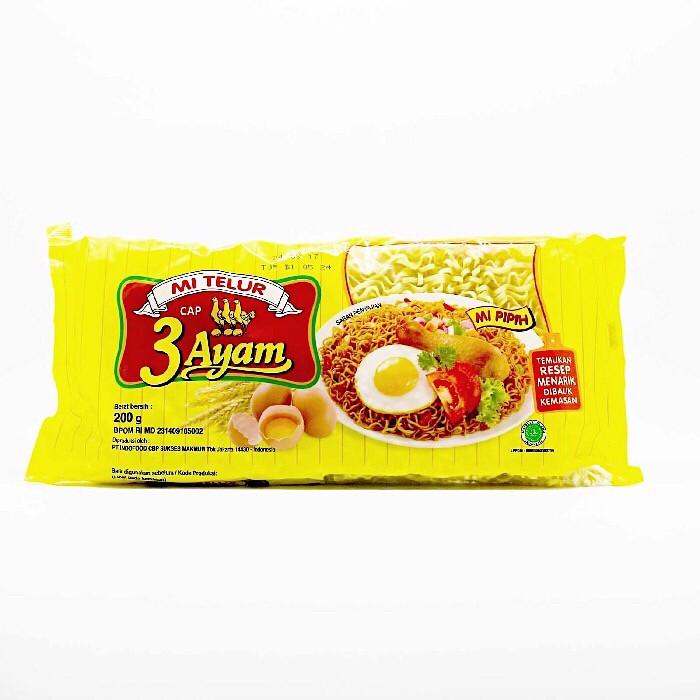 

CAP 3 AYAM MIE TELUR KUNING CAP 3 AYAM 200 GRAM