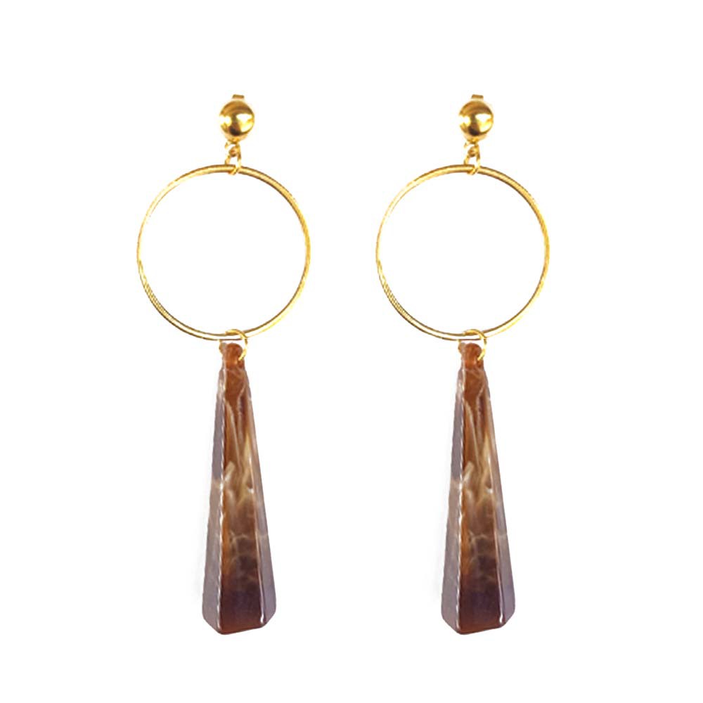 EA013 Anting Round Big Long Crystal 6 Warna