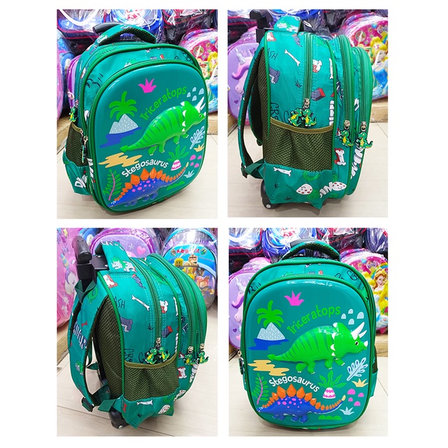 PROMO TROLLEY Roda Dorong 13inch TAS ANAK SEKOLAH LAKI LAKI TK GAMBAR ASTRONOT DINO DINOSOURUS HEWAN ANIMAL MITE 3Resleting GLOSSY KUMO OSH IMPORT ( PILIHAN VARIAN )