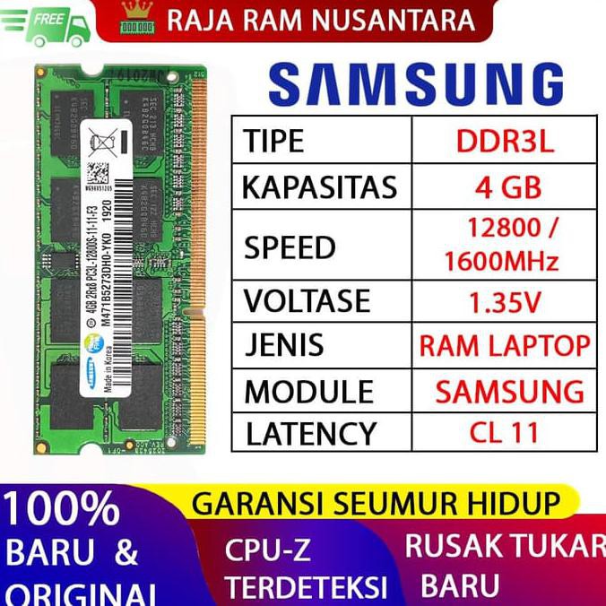 BARU RAM / MEMORY SAMSUNG NOTEBOOK / LAPTOP DDR3L 4GB Komputer & Laptop | Komponen Laptop | RAM