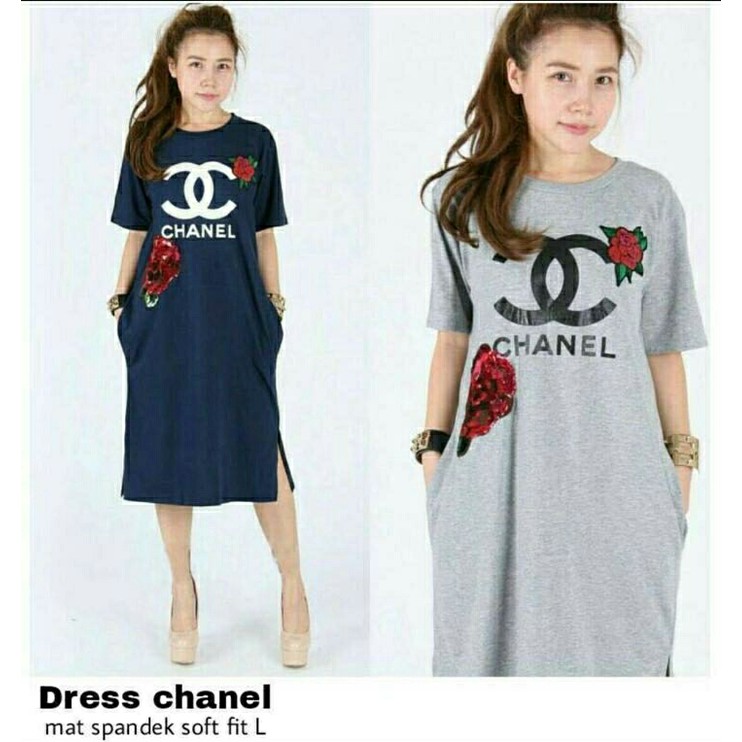 BAJU ATASAN DRES WANITA  Dress Rose Chanel