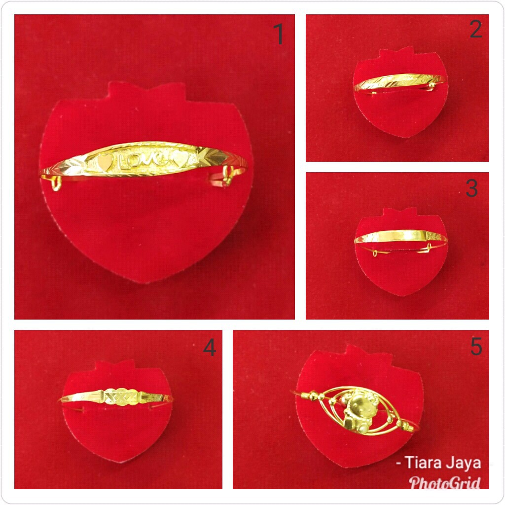Tiara Jaya _ Gelang Tangan Bayi Emas Asli Kadar 700 70%