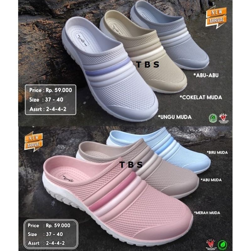 DISKON Sandal slop wanita / sandal slop karet wanita ATT NSWL 491 Original