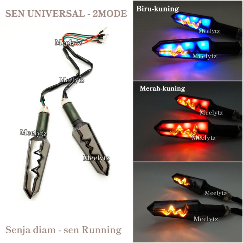 Lampu LED sein running 2 warna senja sein running petir universal waterproof