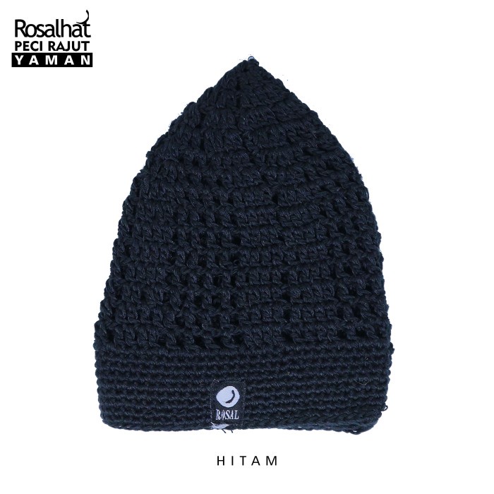 Peci Rajut Yaman Polos Ori Tebal ROSAL - Hitam