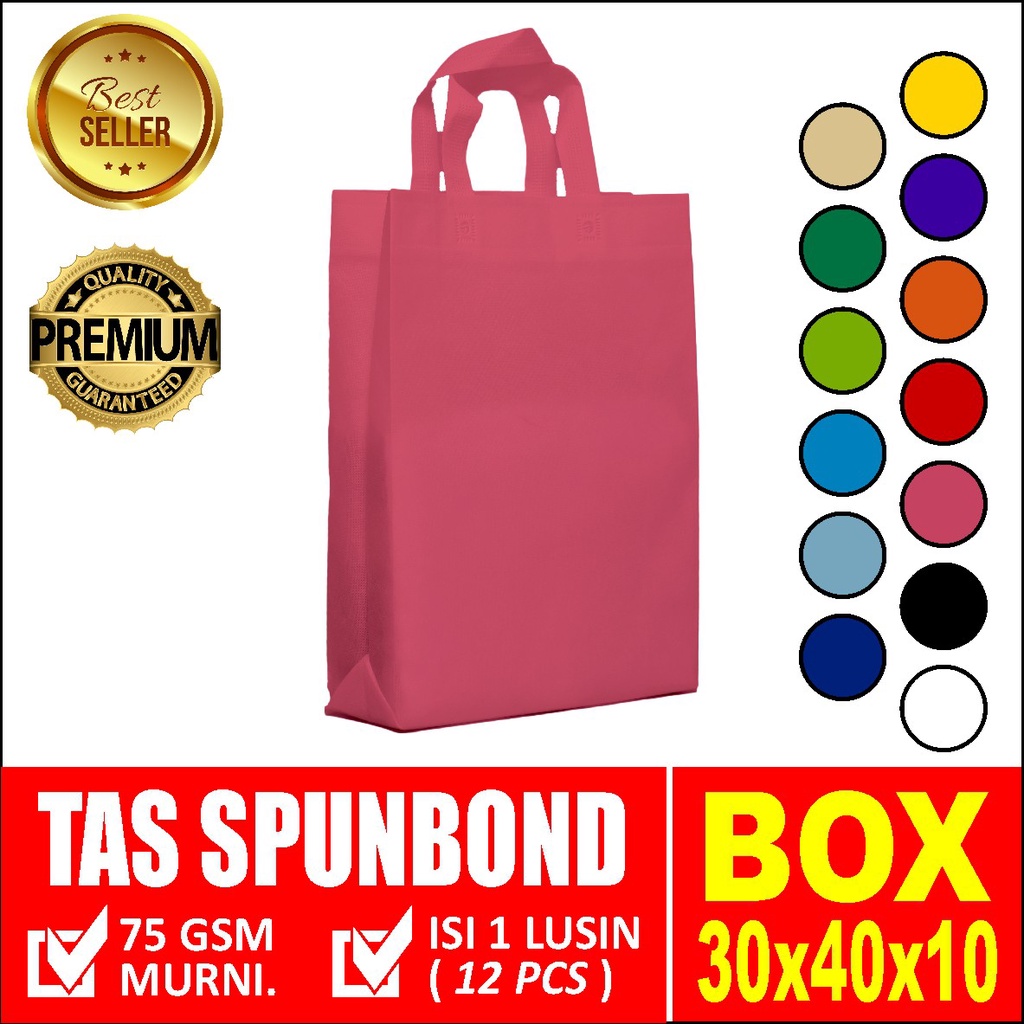 

Souvenir Tas Box Spunbond Handle - Merah Muda 30CM x 40CM x 10CM