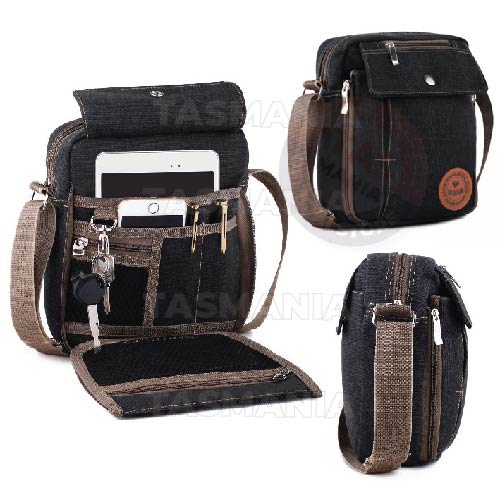 RTM - Braun Fox Douglas Canvas Multifunction Travel Satchel Messenger Shoulder Bag