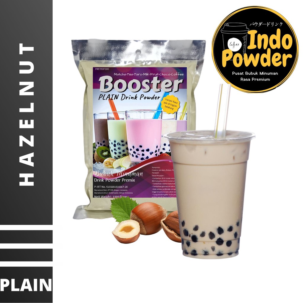 PLAIN Bubuk Minuman H A Z E L N U T 1Kg - PLAIN Bubuk HAZELNUT - PLAIN HAZELNUT Bubuk - TANPA GULA